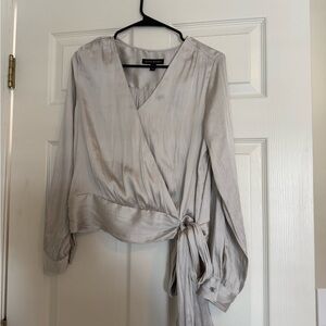 Banana Republic Silver Silk Blouse